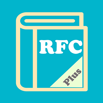 RFCReader Plus app icon - the same book with a Plus corner ribbon
